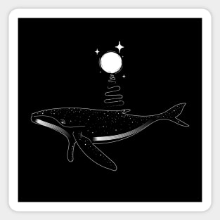 Whale in the moonlight Sticker